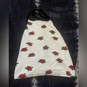 White flowery crop tanktop from forever21